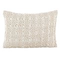 Saro Lifestyle SARO 0002.I1420B 14 x 20 in. Smocked Design Decorative Accent Cotton Down Filled Throw Pillow  Ivory 0002.I1420B
